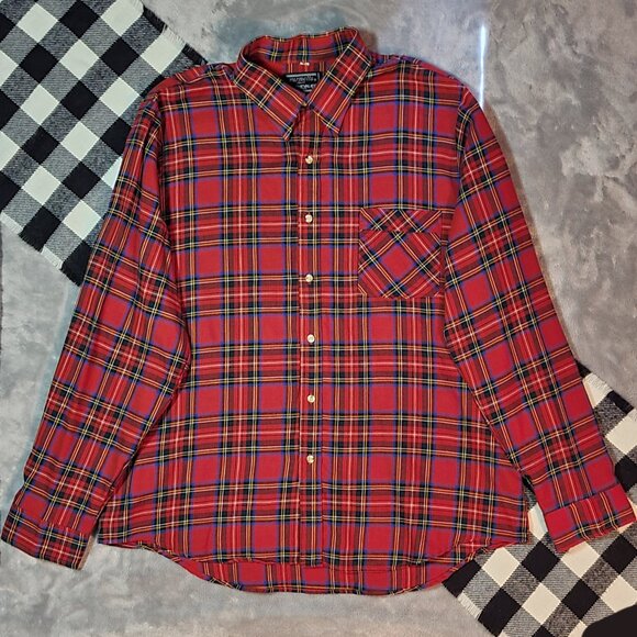 XL | Leo Chevalier | Plaid Flannel Long Sleeved Button Down Shirt - Picture 1 of 4